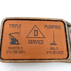 Triple D Belt Buckle Oil Well Pumping Service Roughneck Vintage Country Western